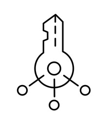 Digital key. Account authentication. Cyber security. Vector line. Editable outline stroke.