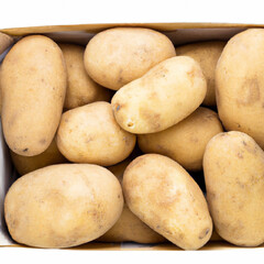 potatoes on a white background