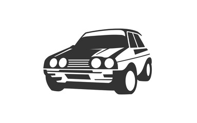 RACING CAR logo mascot with isolated illustration for identity template