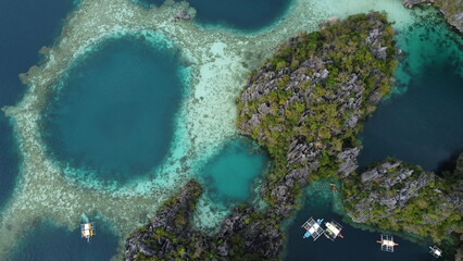Coron Aerial Drone shot  Twin Lagoon