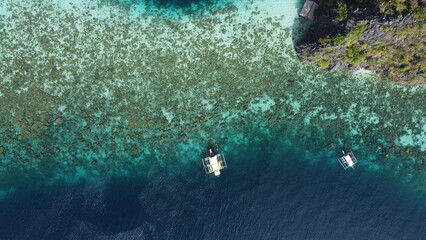 Coron Aerial Drone shot - Coral garden