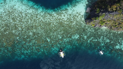 Coron Aerial Drone shot - Coral garden