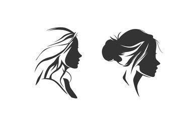 WOMEN BEAUTY logo mascot with isolated illustration for identity template