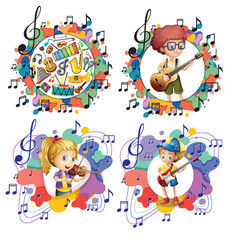 Obraz na płótnie Canvas Music theme cartoon icon