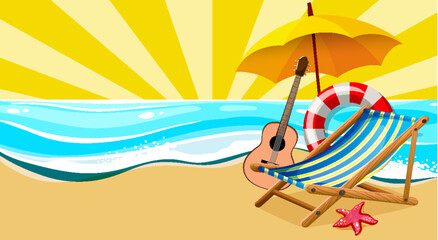 Summer beach background template