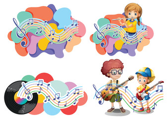 Music theme cartoon icon