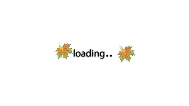 Loading wheel animation - Animated spinning load icon with alpha layer on white background. autumn leaves rotate in a circle. autumn theme.. 4K video illustration.
