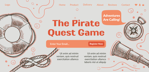 Pirate quest game, adventures are calling web