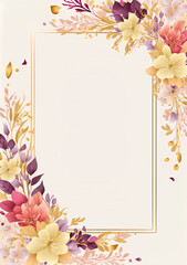 Elegant flowers happy Valentines day card background, wedding template frame greeting