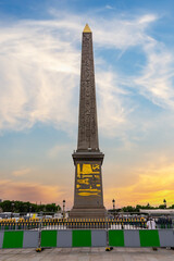 Obelisk of Luxor on place de la Concorde square in Paris, France