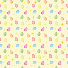 seamless background with rainbow color eggs. Easter pattern vector