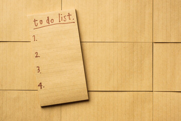 top view to do list note pad and group of note on table