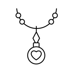 Heart pearl necklace Vector Icon

