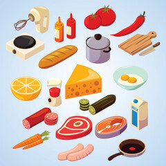 food set illustration vector set