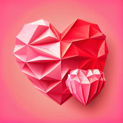 Love in Bloom An Origami Paper Heart on a Pink Background, Celebrate the season of love with this beautiful origami heart, The Perfect Valentine's Day Backgrounds , Generative AI