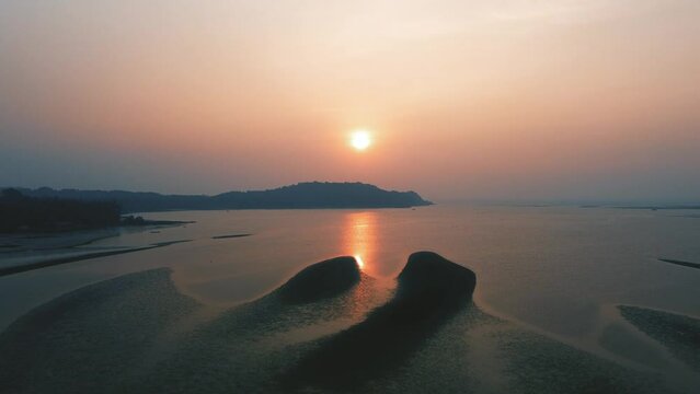 sunset over the siolim beach Goa