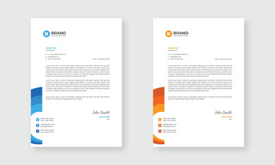Professional business letterhead design template. A4 business letterhead design layout.