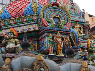 The Colorful Hindu Temple in Bangkok , Thailand, 5th February 2023.