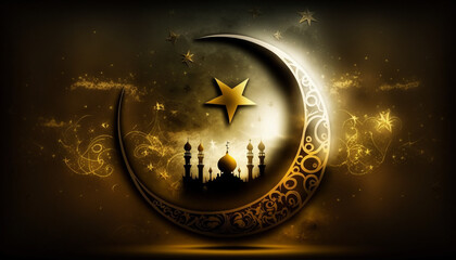 a Ramadan Kareem 3D decoration, Generative AI