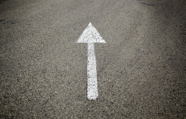 Direction arrow on the asphalt