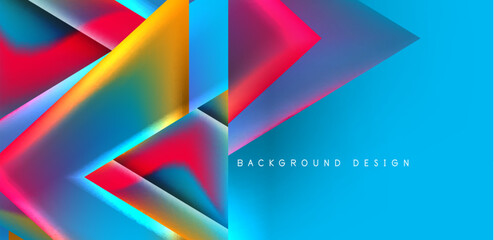 Futuristic triangle vector abstract background with colorful fluid gradients