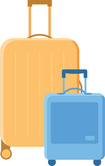 Two isolated suitcases for travel