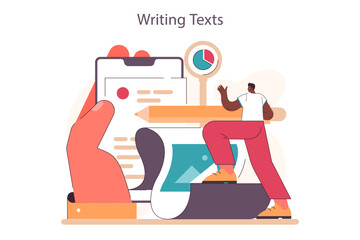 Passive income in the internet. Character making money by writing