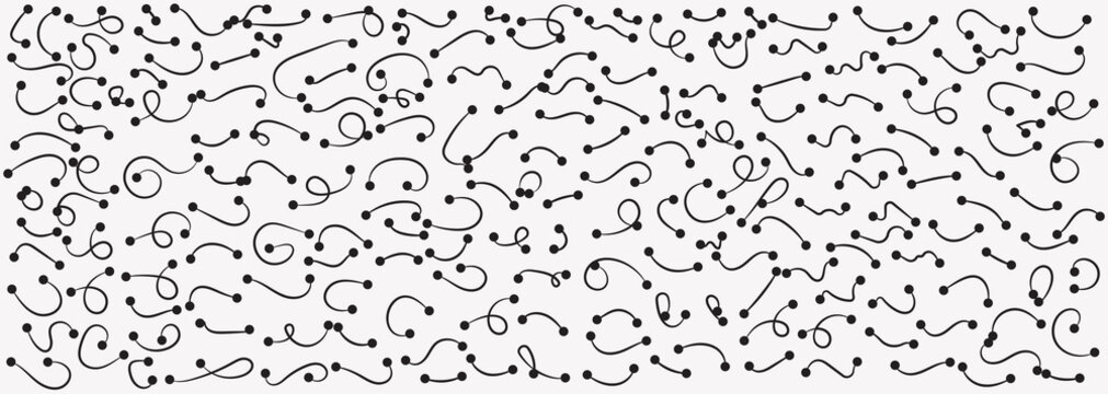 Hand drawn doodle decorative collection of squiggly lines isolated. vector illustration.