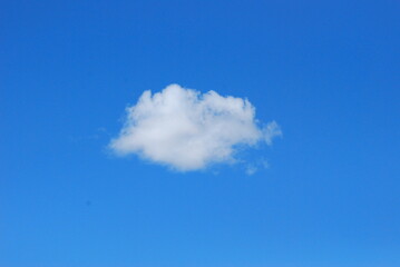 Fluffy clouds high in the sky.