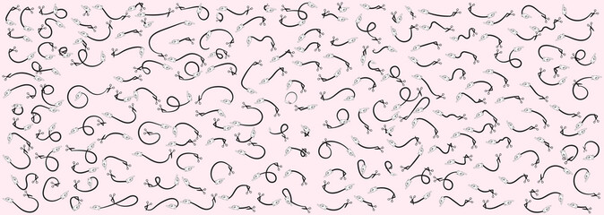 Hand drawn doodle decorative arrows collection.arrow lines isolated. vector illustration.