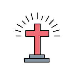 Fototapeta premium Christianity symbol Vector Icon
