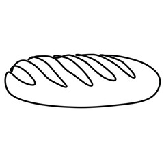 Single continuous line drawing of stylized sweet fresh bake bakery pastry in minimal continuous one line Modern one line draw design vector illustration for cafe or food delivery service