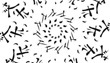 Abstract illustration background with tribal mantras and tattoos. Perfect for posters, website wallpapers and more.