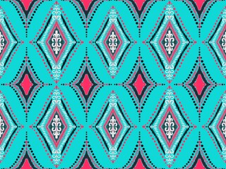 Geometric ethnic oriental ikat gypsy folk Mexican mexico indian tribal aztec Boho motif African American native seamless pattern traditional Design for background, carpet, wallpaper, clothing, textile