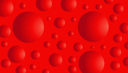 Red gradient abstract illustration background with balls