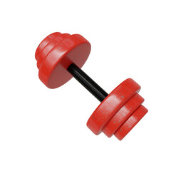 dumbbell isolated on red