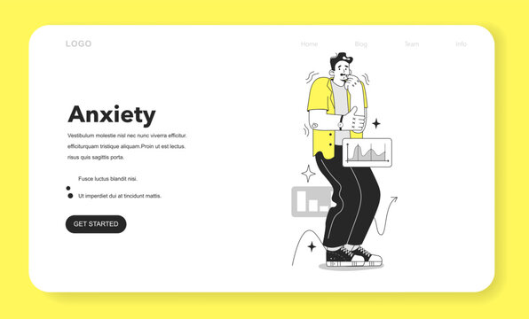 Cycle of investor emotions web banner or landing page.