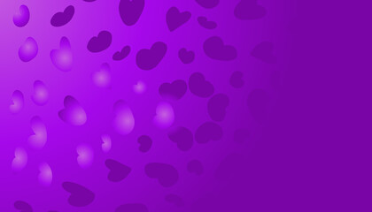 Abstract purple gradient color illustration background with lots of love images