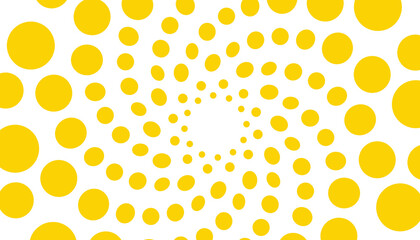 Abstract background with yellow spiral balls