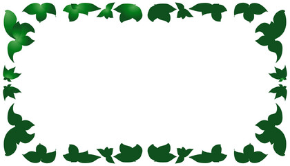Fototapeta premium Abstract background with gradient green leaf pattern frame
