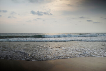 Big waves on Pangumbahan beach, Sukabumi, Indonesia