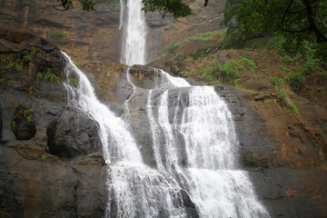 curug cikanteh (cikanteh waterfall) One Of beautiful waterfalls at Ciletuh Geopark, Sukabumi, West Java Indonesia