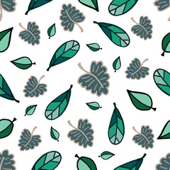 Colorful Leaves Seamless Pattern background wallpapers
