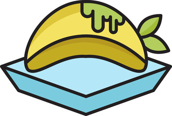 pudding cake, dessert and sweets icon illustration