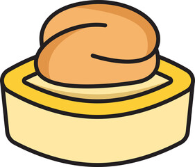 pudding cake, dessert and sweets icon illustration