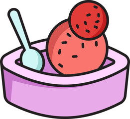 cake, dessert and sweets icon illustration