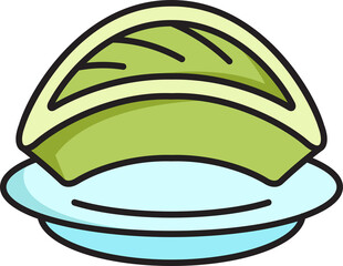 cheese cake, dessert and sweets icon illustration