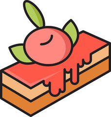 layer cake, dessert and sweets icon illustration