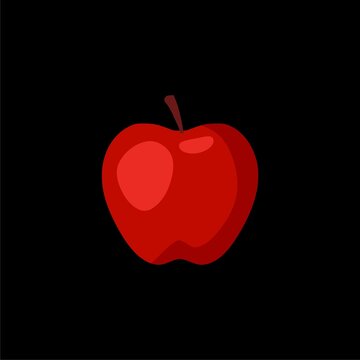 Apple fruits color icon isolated on black background.