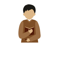 Faceless Boy Reading Book